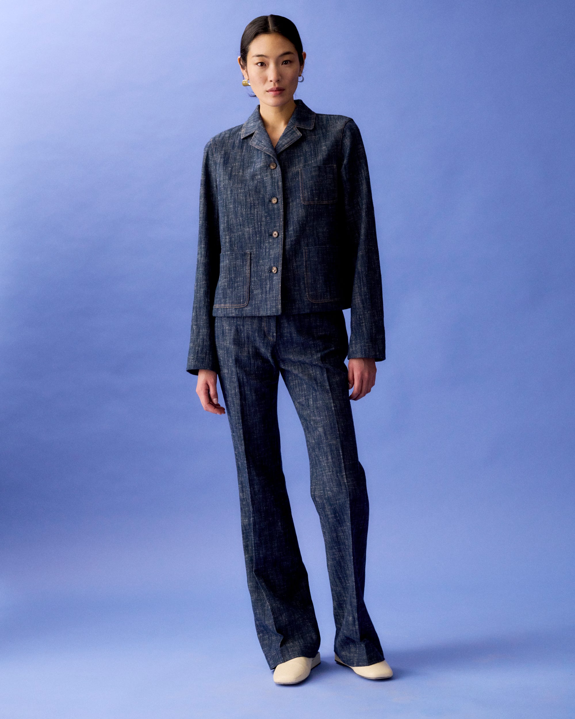 Denim-Effect Twill Jacket and Reade Pant