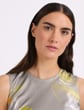 Pastel Smudge Print Silk Satin Asymmetric Dress