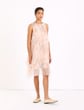 Gesture Print Silk Organza Layered Handkerchief Midi Dress