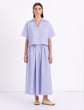 Stripe Cotton Wide Collar Popover Blouse