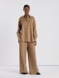 Camel Hair Drop Shoulder Shirt Jacket