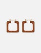 Metal & Teak Block Reversible Hoop Earrings