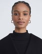 Metal & Teak Block Reversible Hoop Earrings