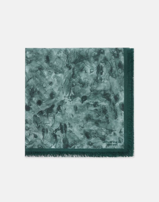 Impasto Print Cashmere-Silk Scarf