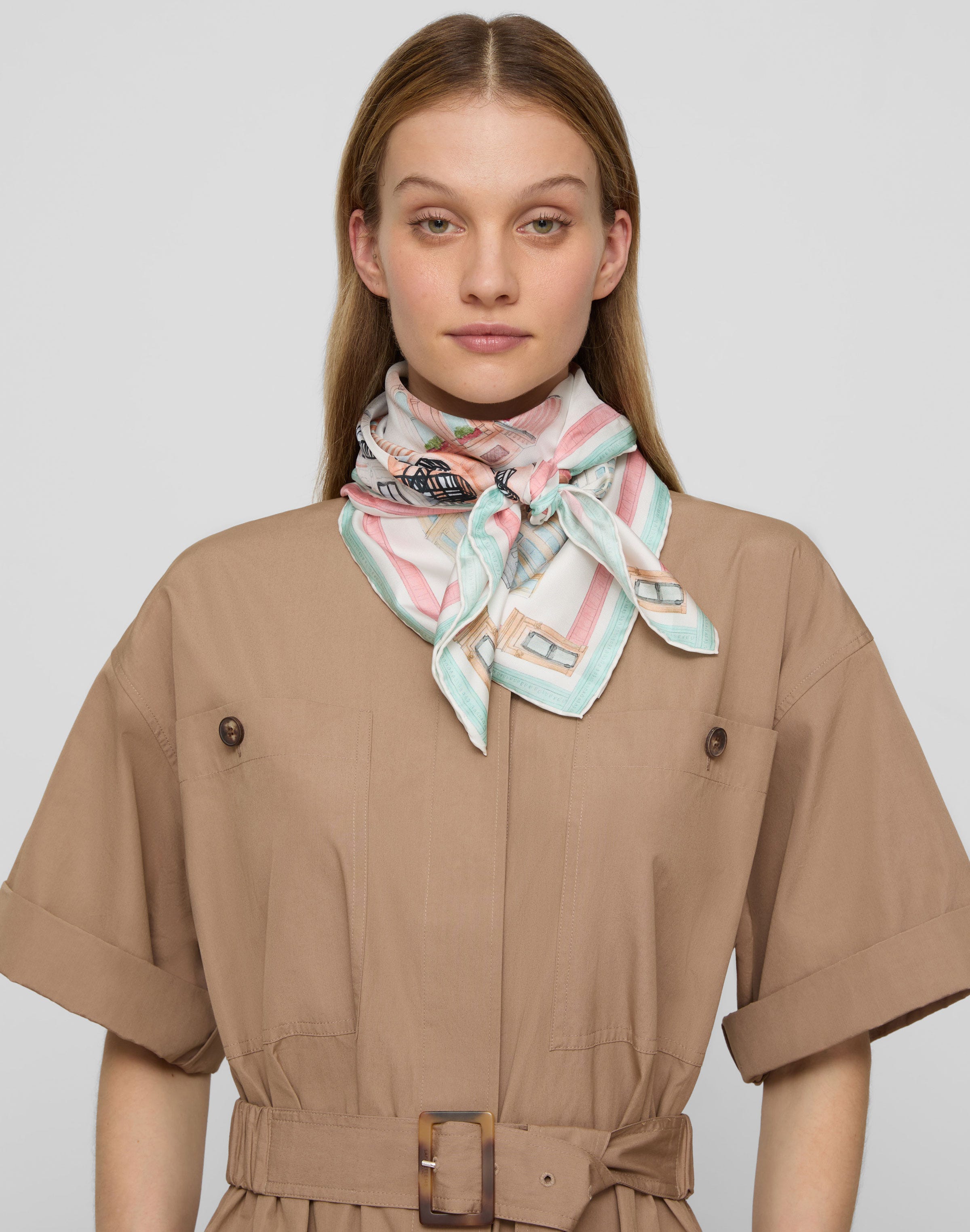Pied-À-Terre Print Silk Twill Scarf