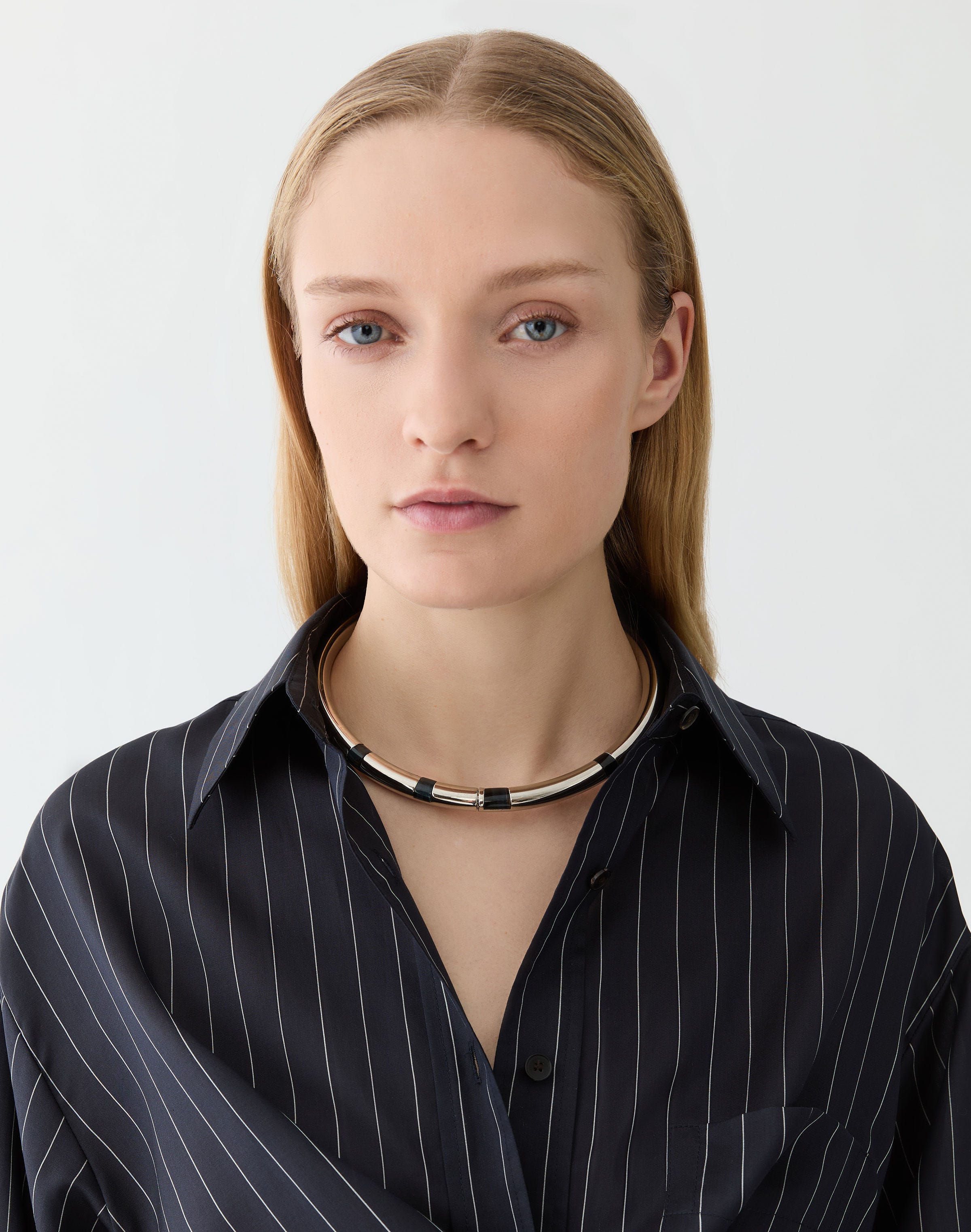 Modernist Semi-Precious Stone Collar Necklace