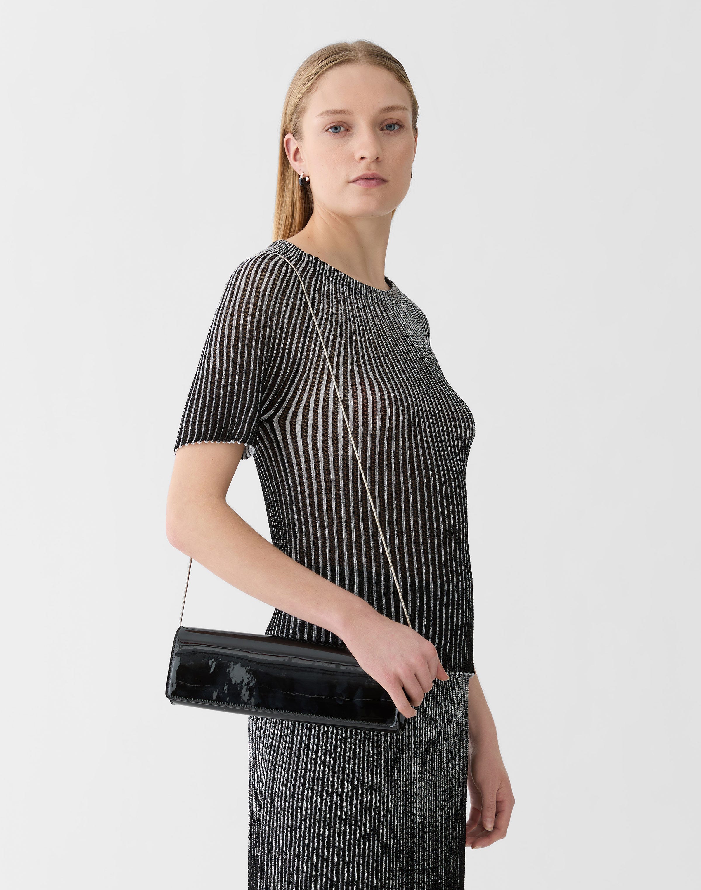 Leather East West Clutch