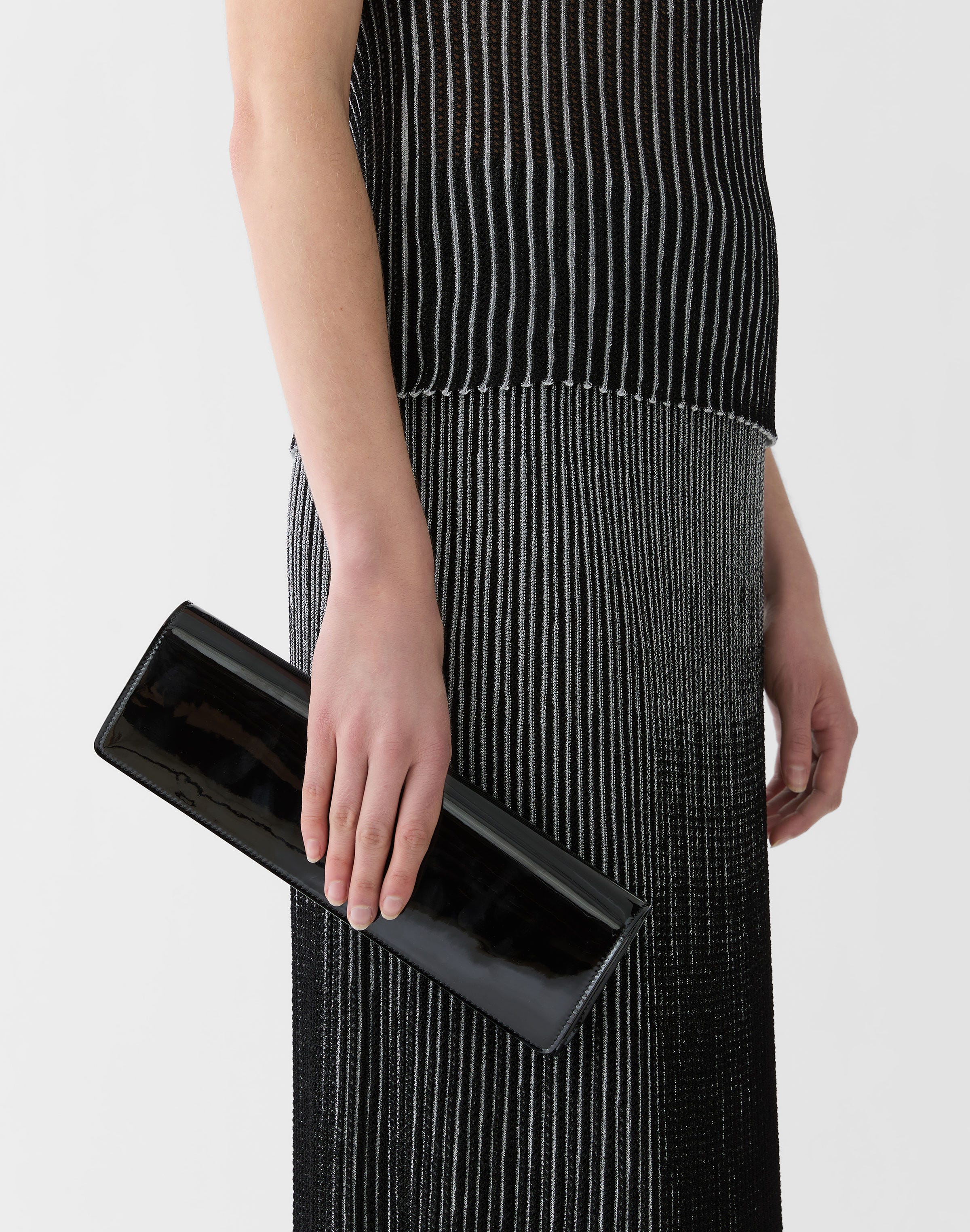 Leather East West Clutch