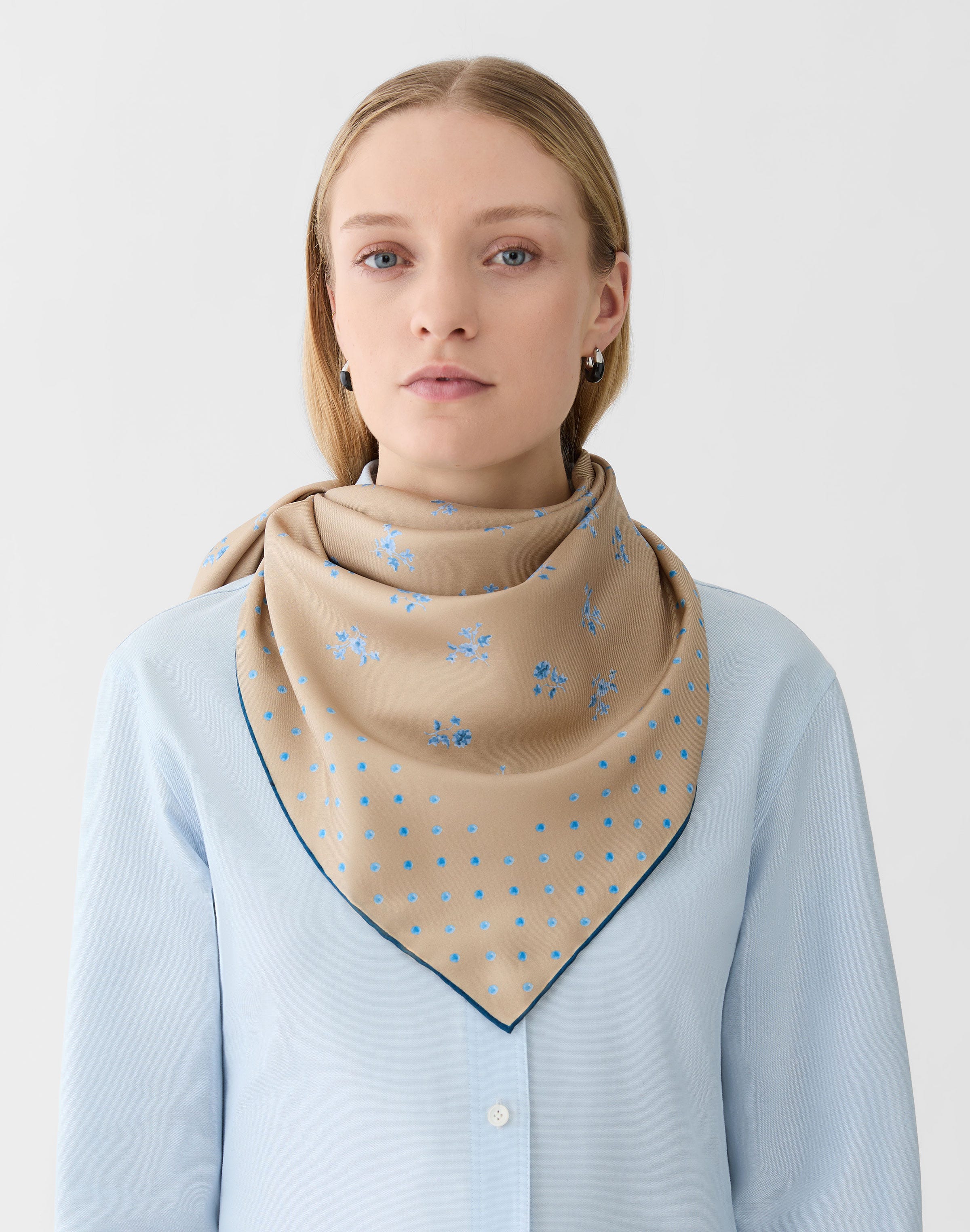 Ditsy Floral Print Silk Scarf