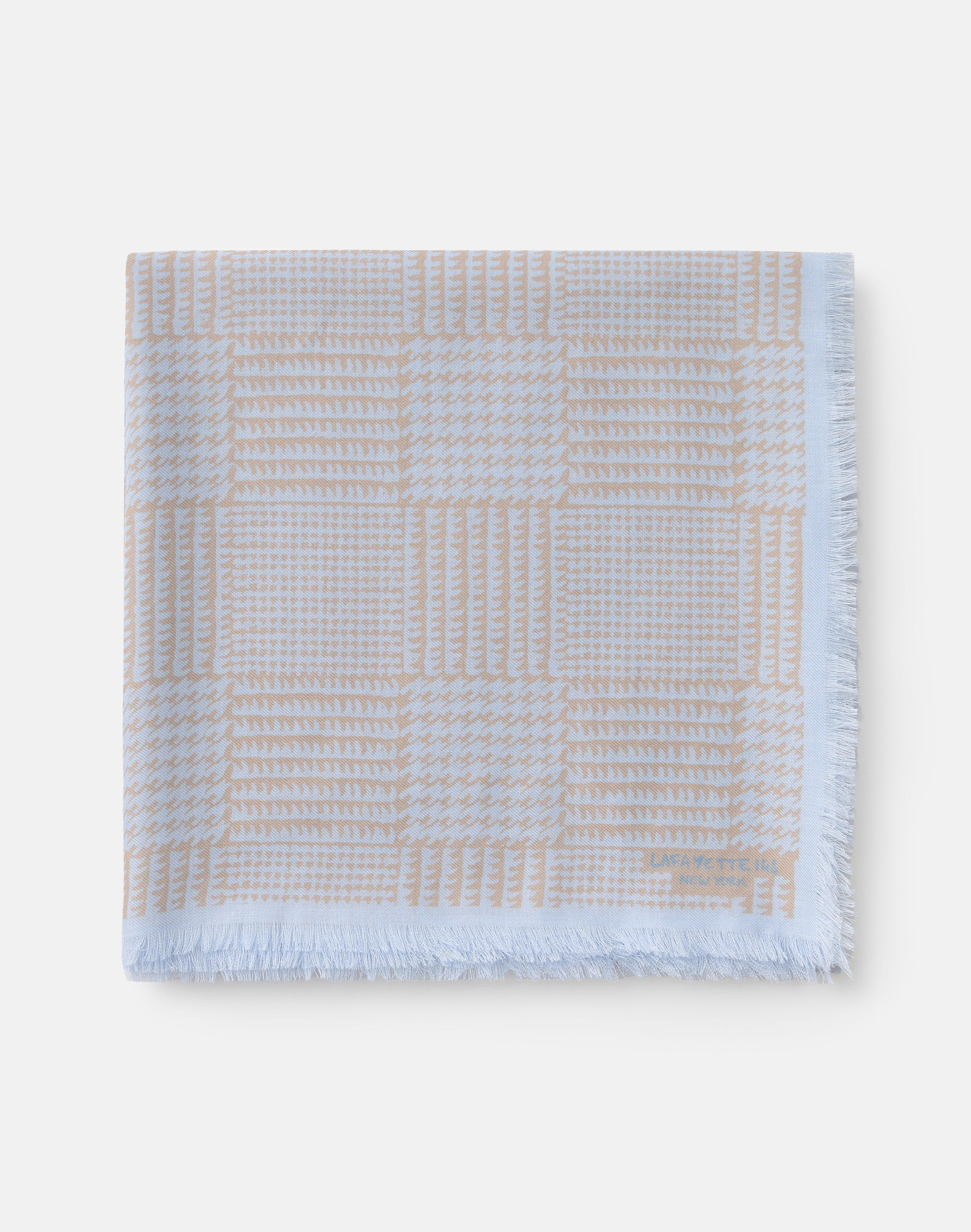 Glen Plaid Print Cashmere-Silk Scarf
