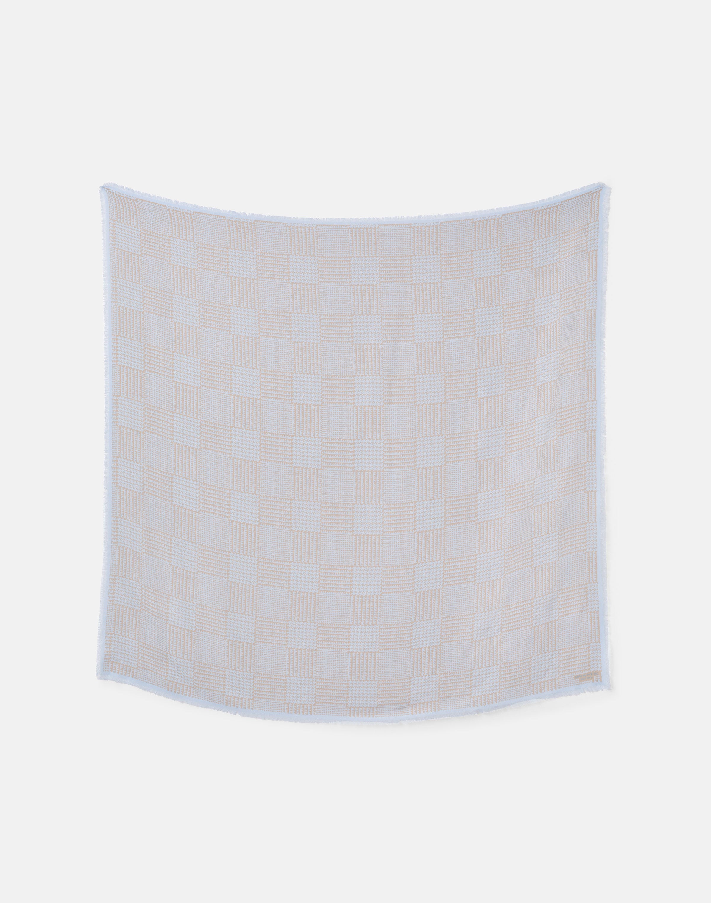 Glen Plaid Print Cashmere-Silk Scarf