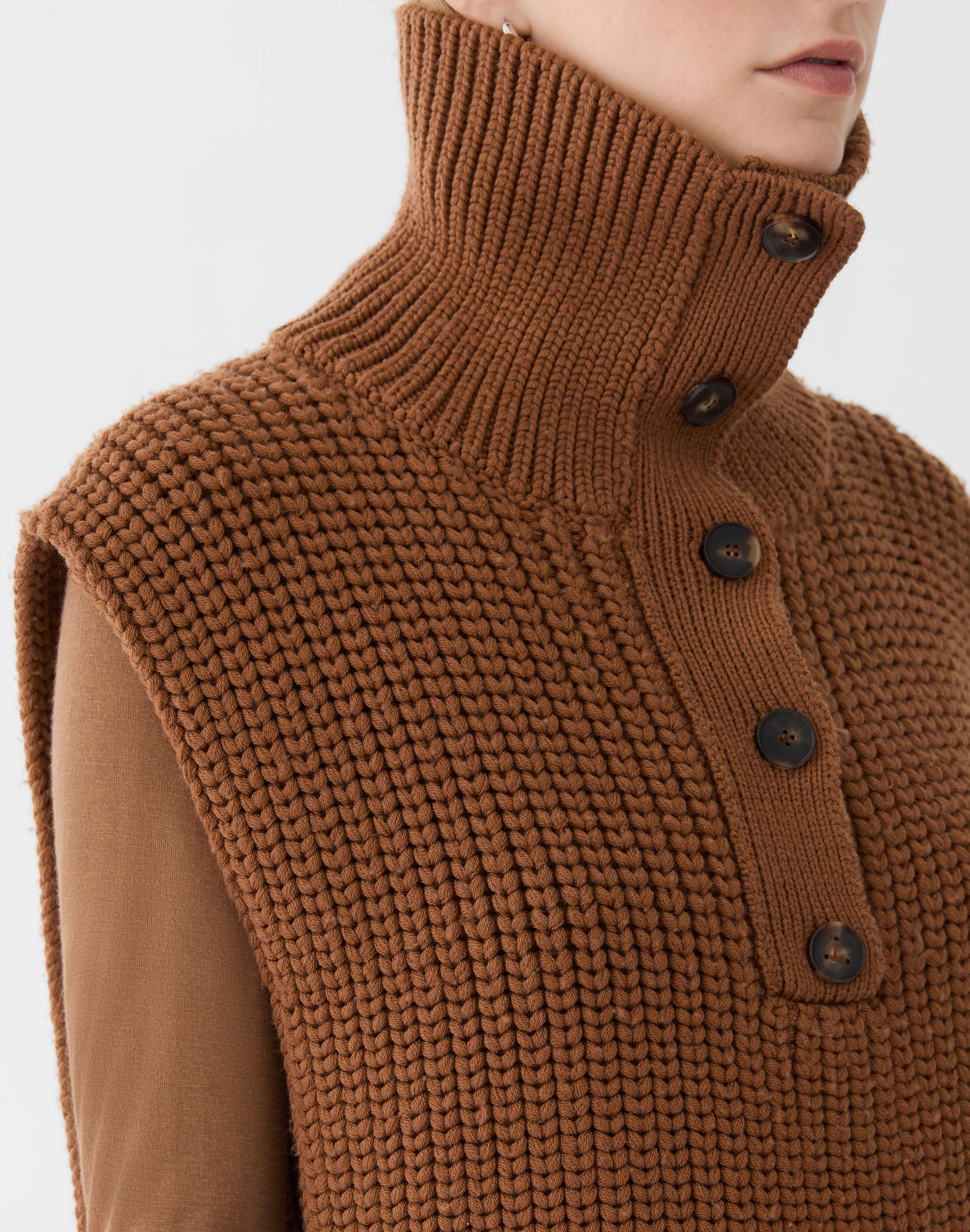 Lofty Merino Wool Button Dickey