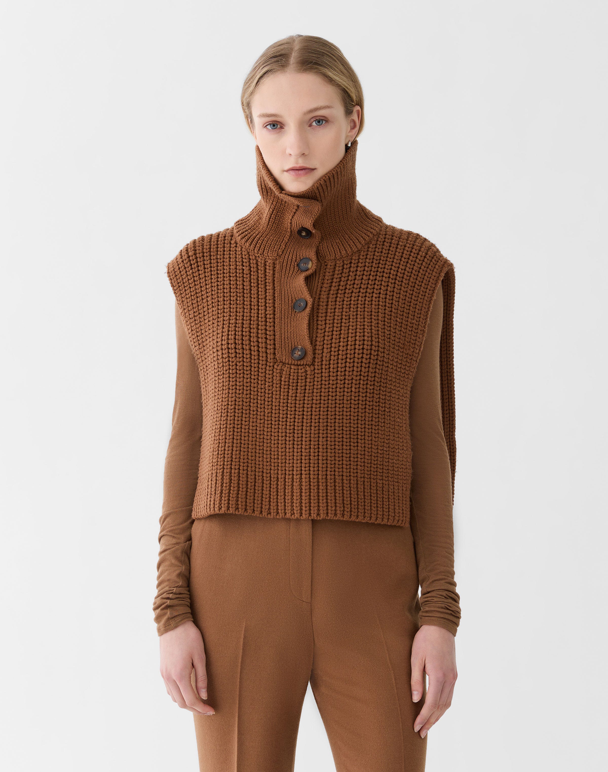 Lofty Merino Wool Button Dickey