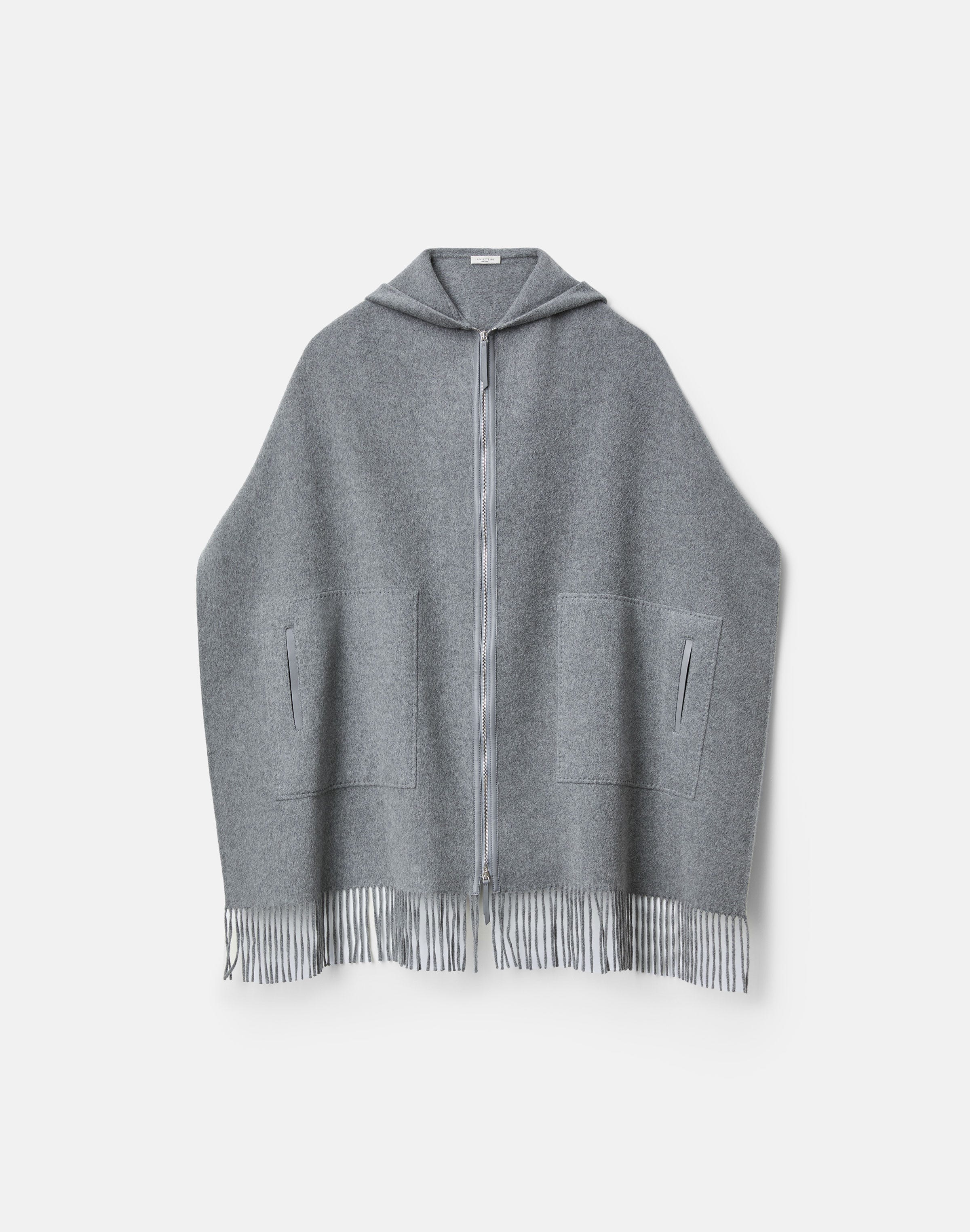 Cashmere Double Face Hooded Poncho