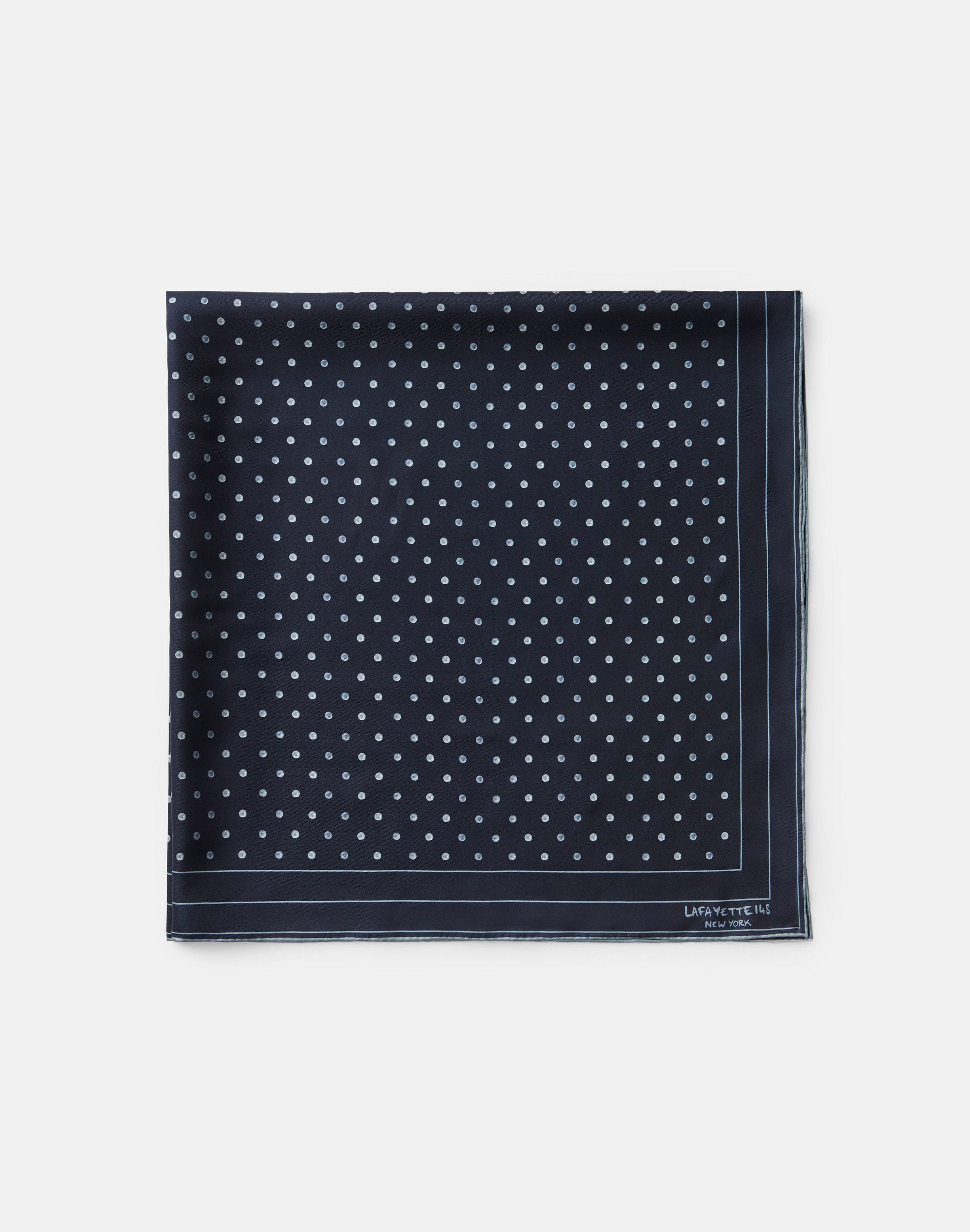 Polka Dot Print Silk Twill Scarf