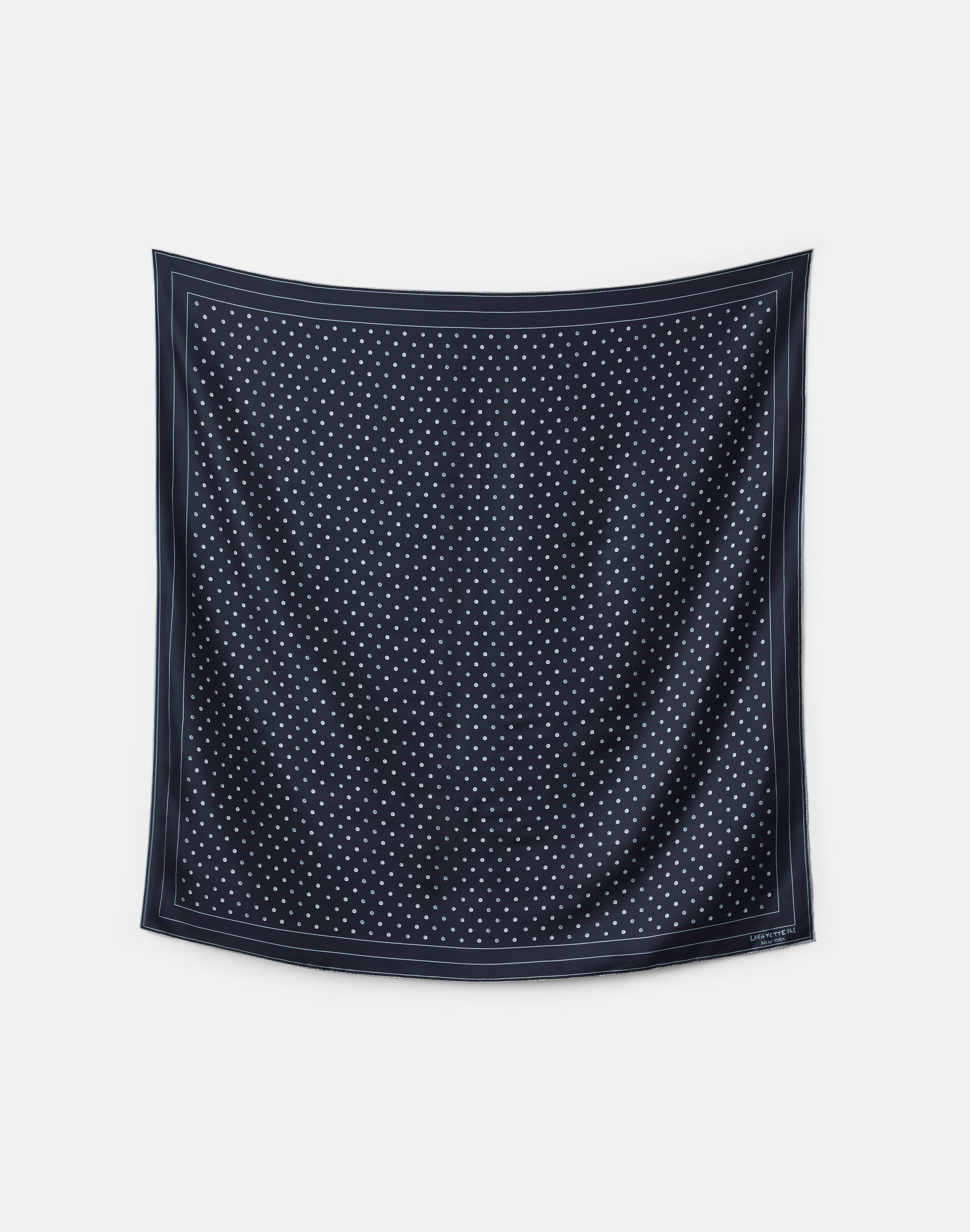 Polka Dot Print Silk Twill Scarf