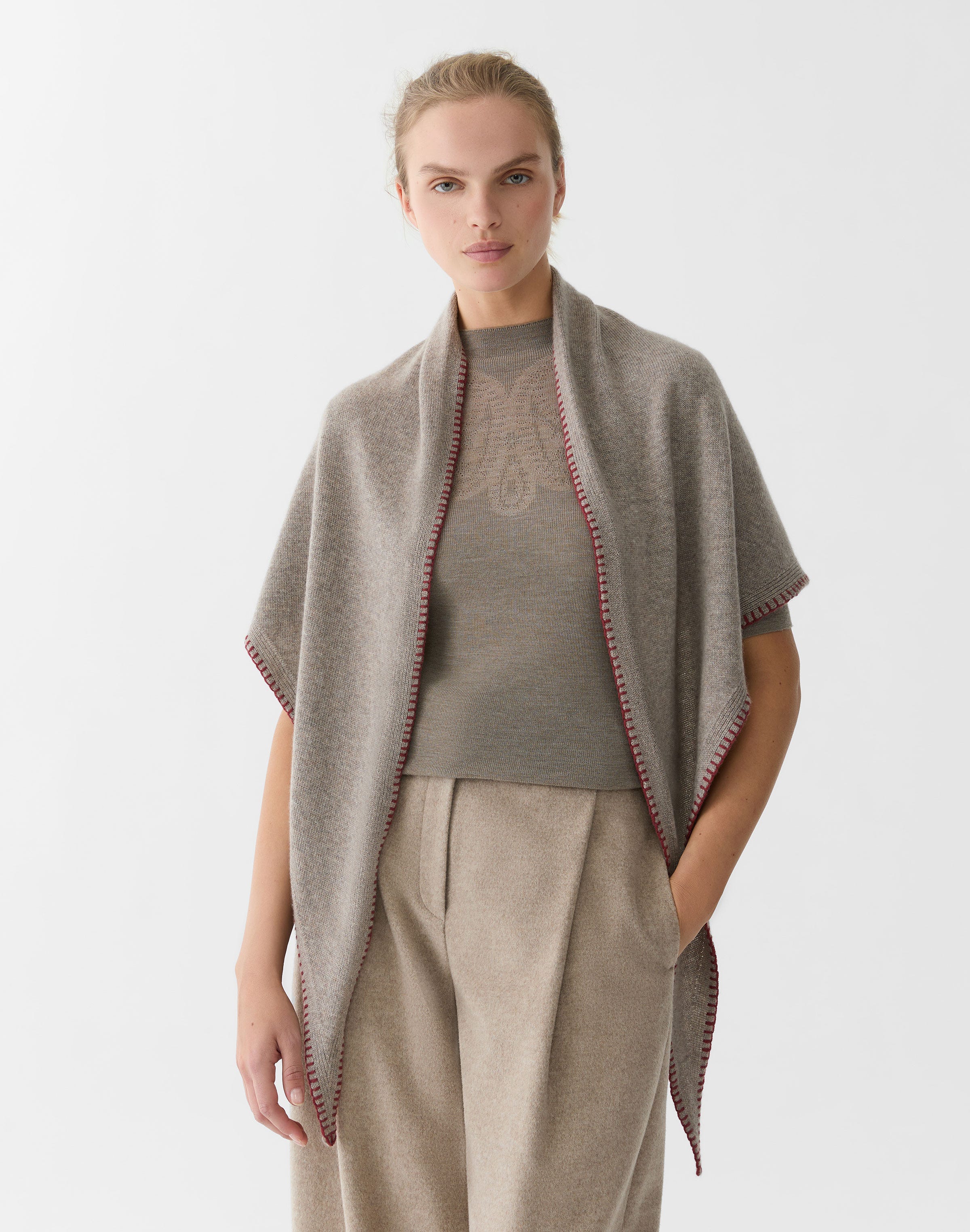 Cashmere Hand Stitch Shawl