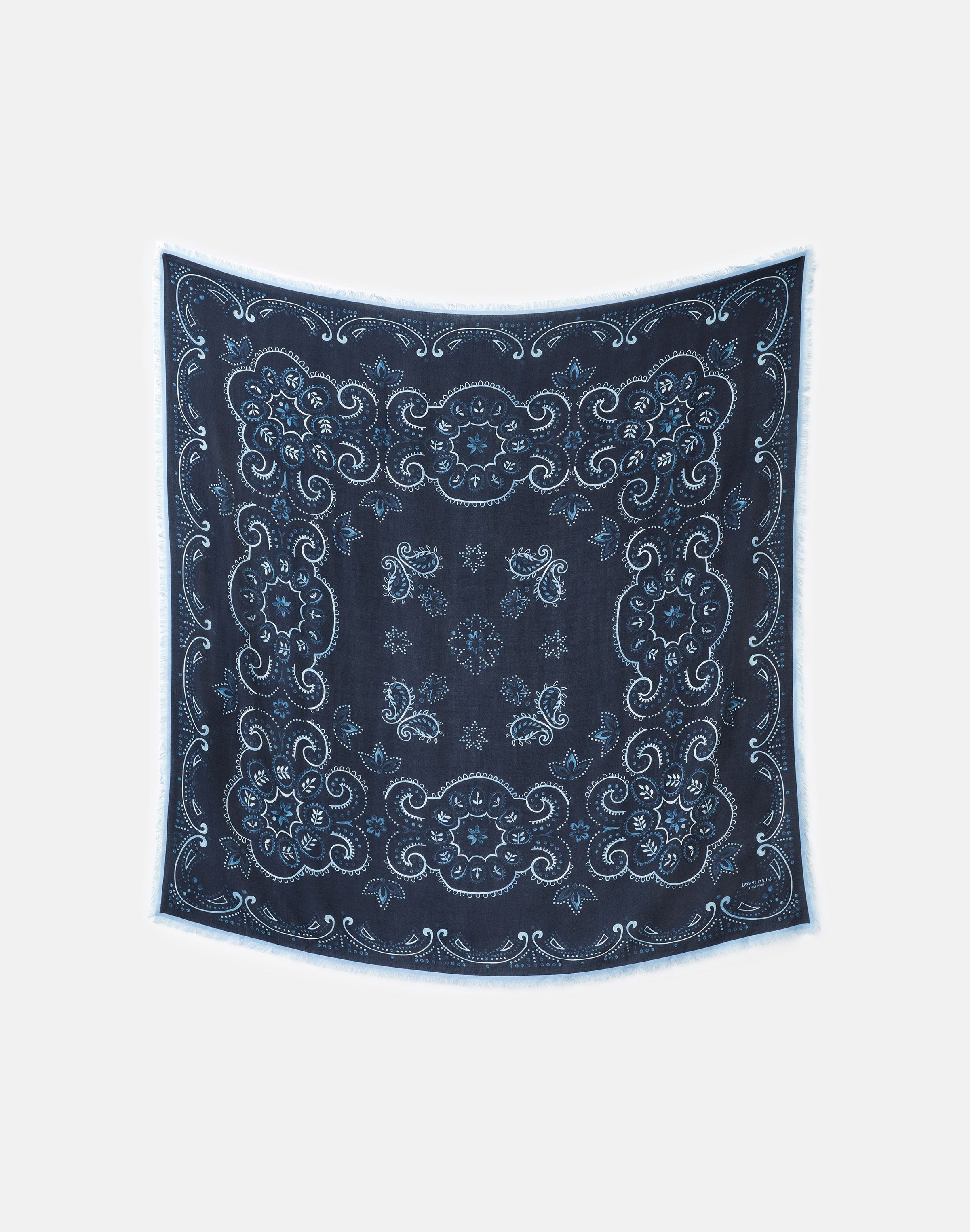 Bandana Print Cashmere-Silk Scarf