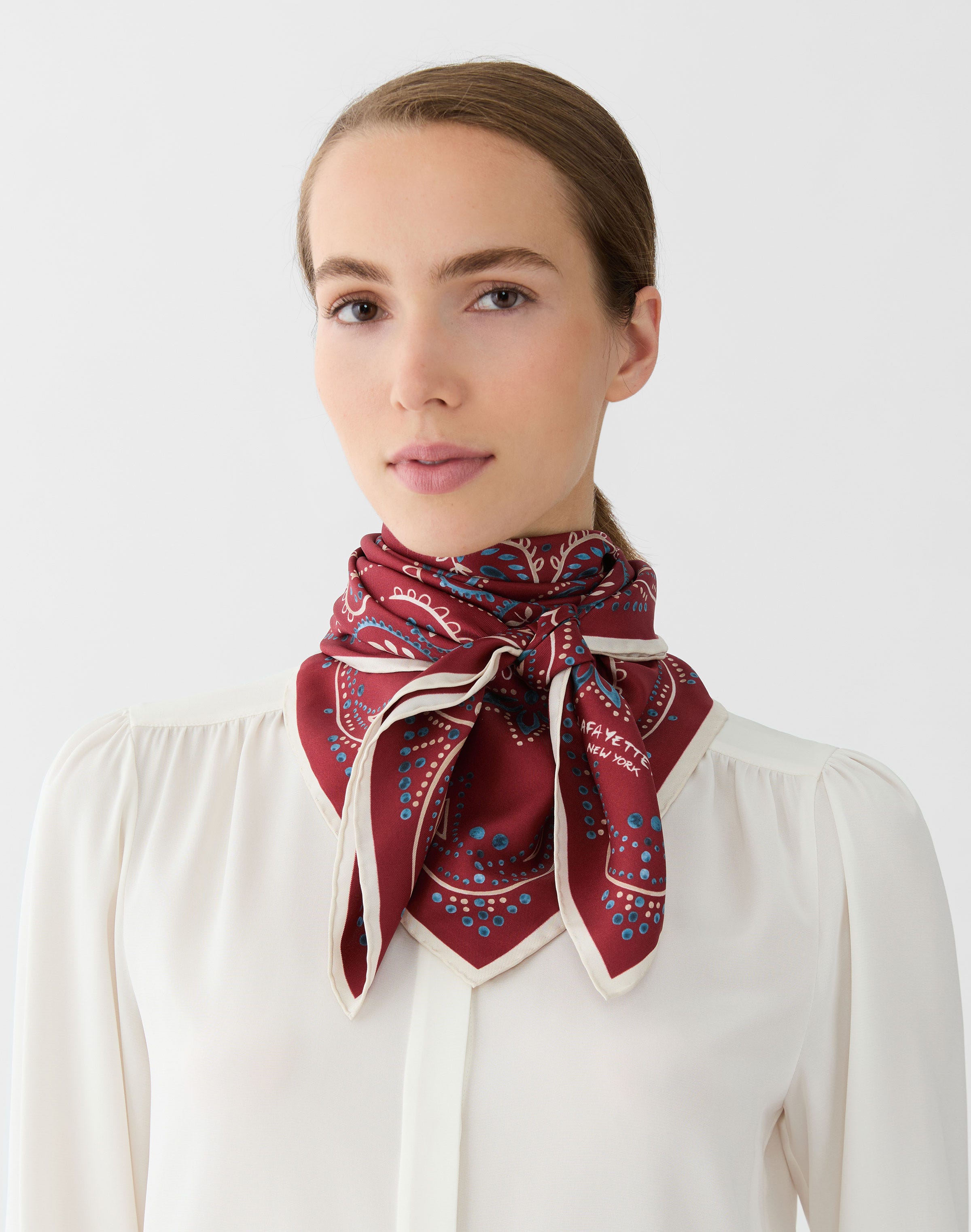 Bandana Print Silk Twill Scarf