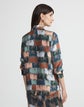 Painter's Palette Print Silk Twill Button Blouse