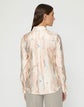 Gesture Print Silk Twill Button Blouse