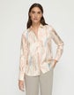 Gesture Print Silk Twill Button Blouse