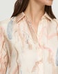 Gesture Print Silk Twill Button Blouse