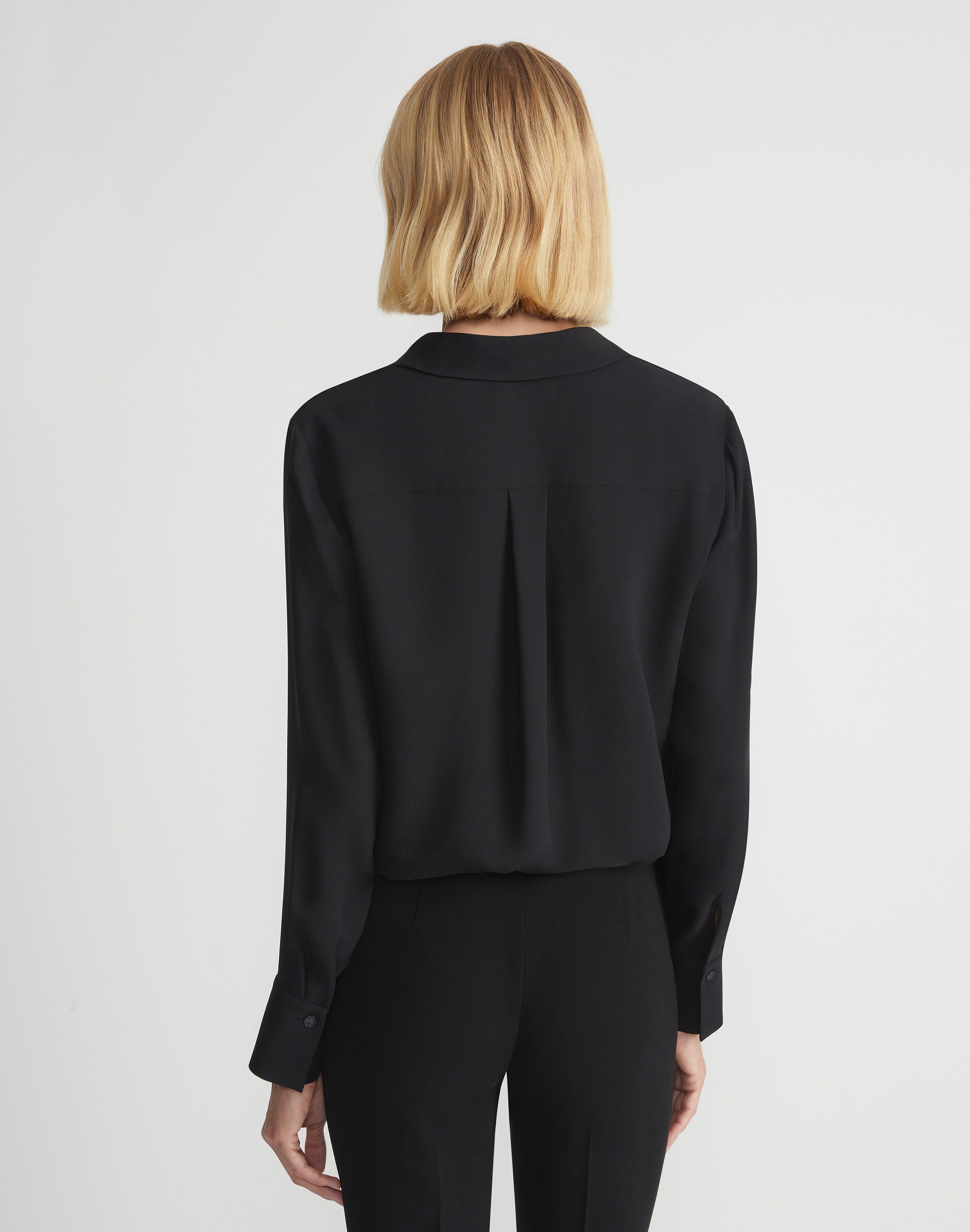 Petite Silk Georgette Button Blouse