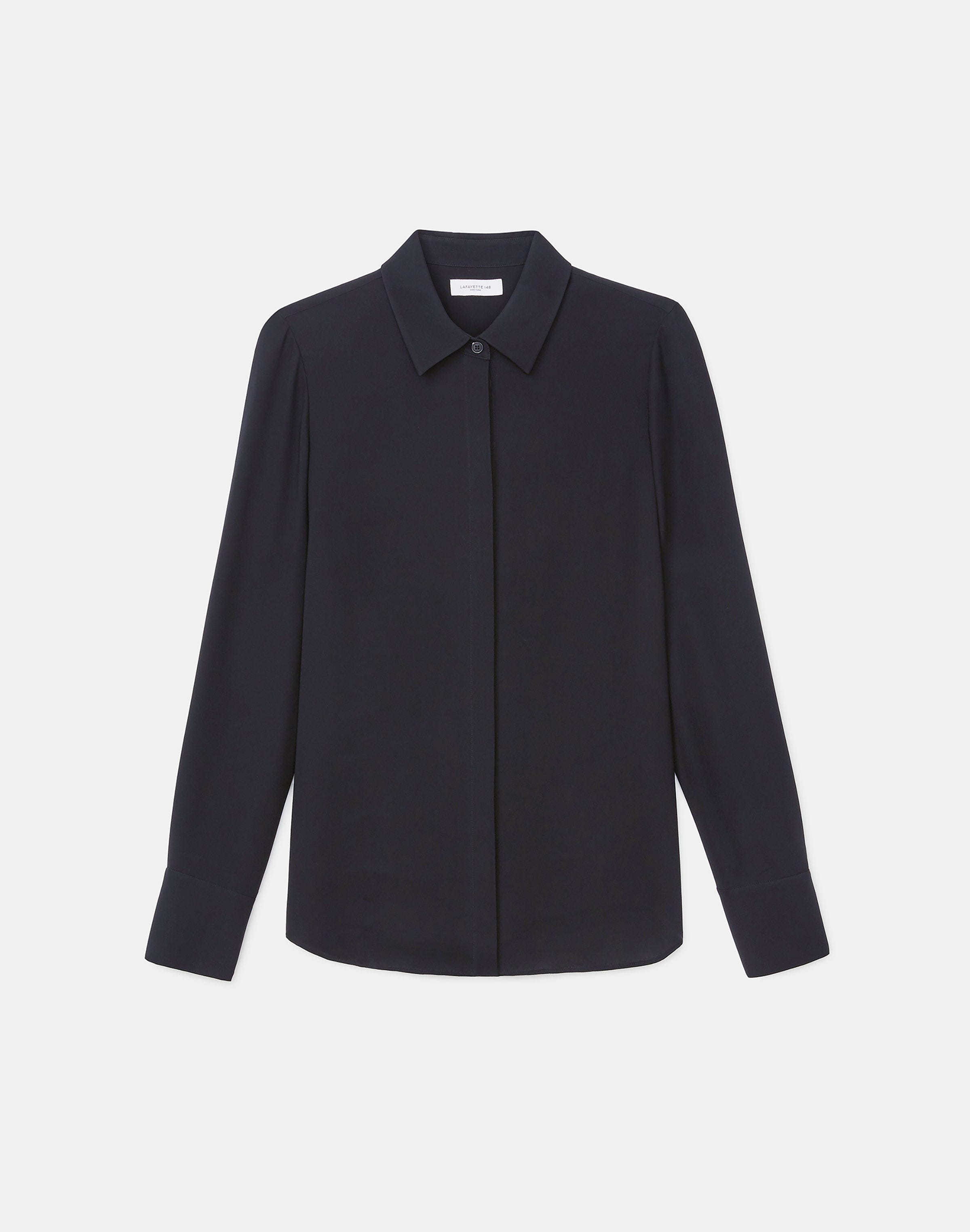 Petite Silk Georgette Button Blouse