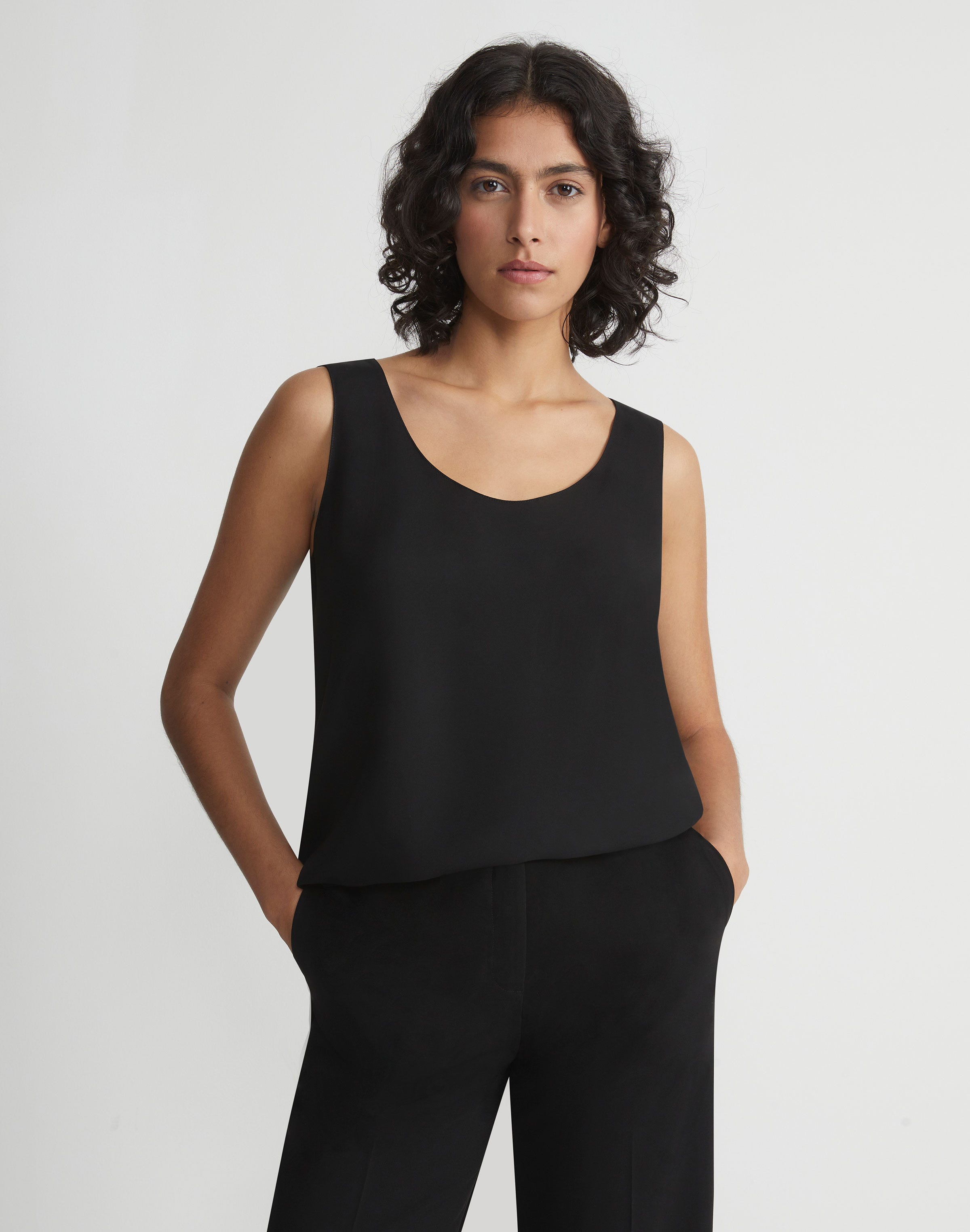 Silk Double Georgette Sleeveless Blouse