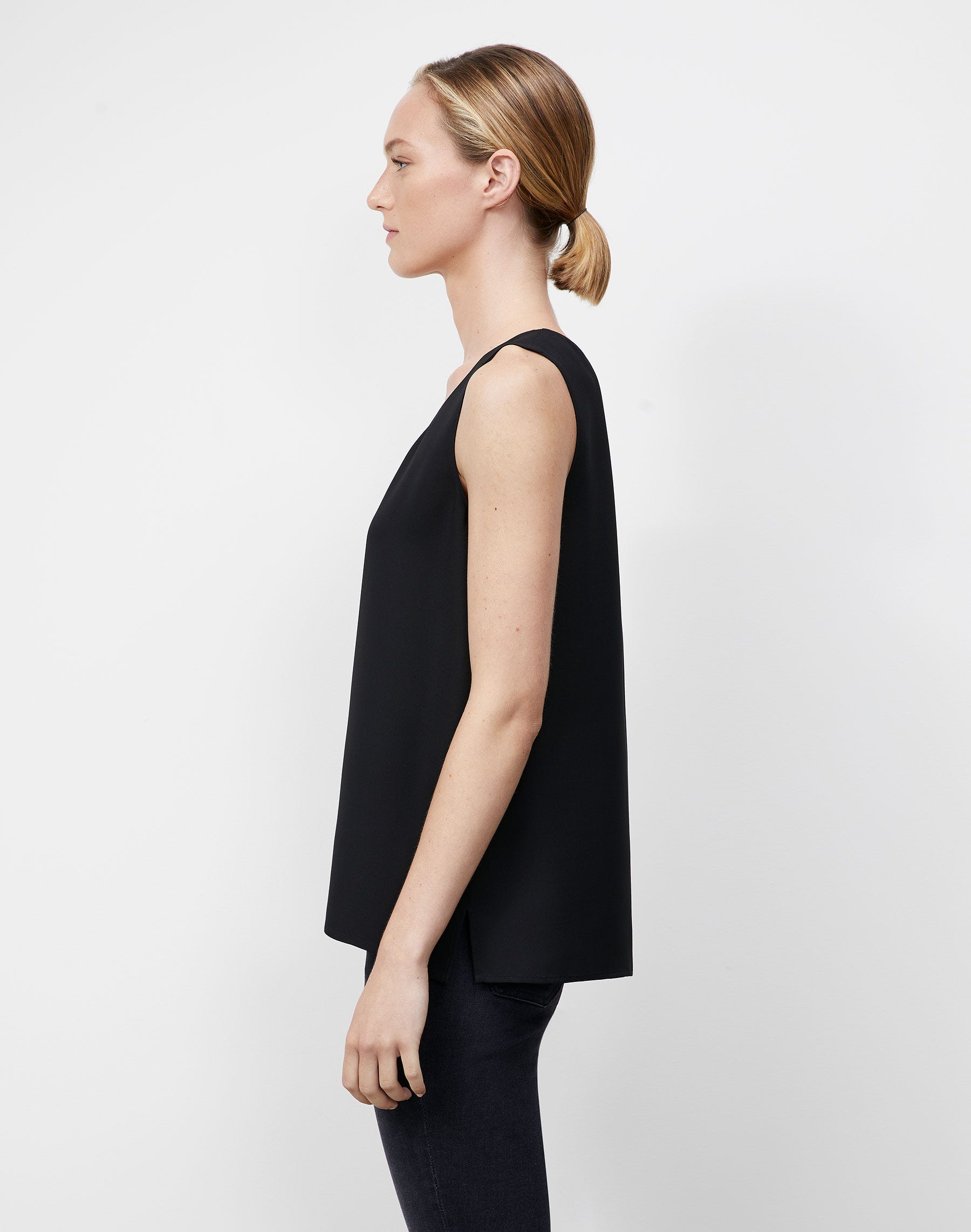 Silk Double Georgette Sleeveless Blouse