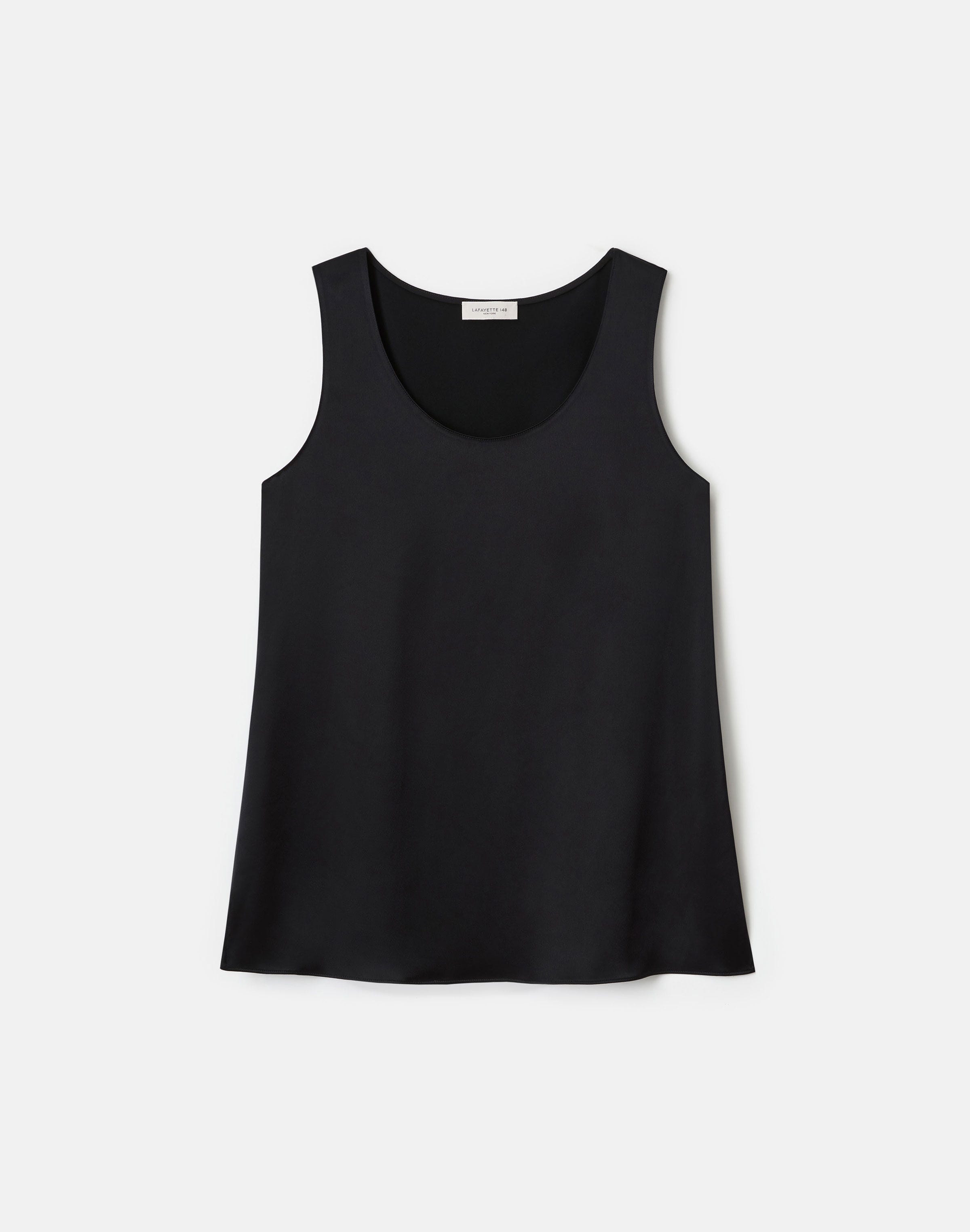 Noir Satin Sleeveless Blouse