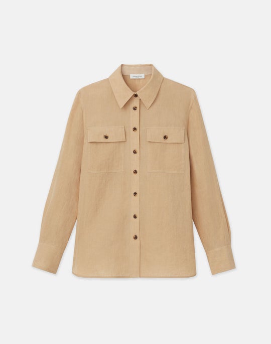 Plus-Size Organic Linen Shirt Jacket