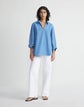 Petite Organic Cotton Poplin Popover Shirt