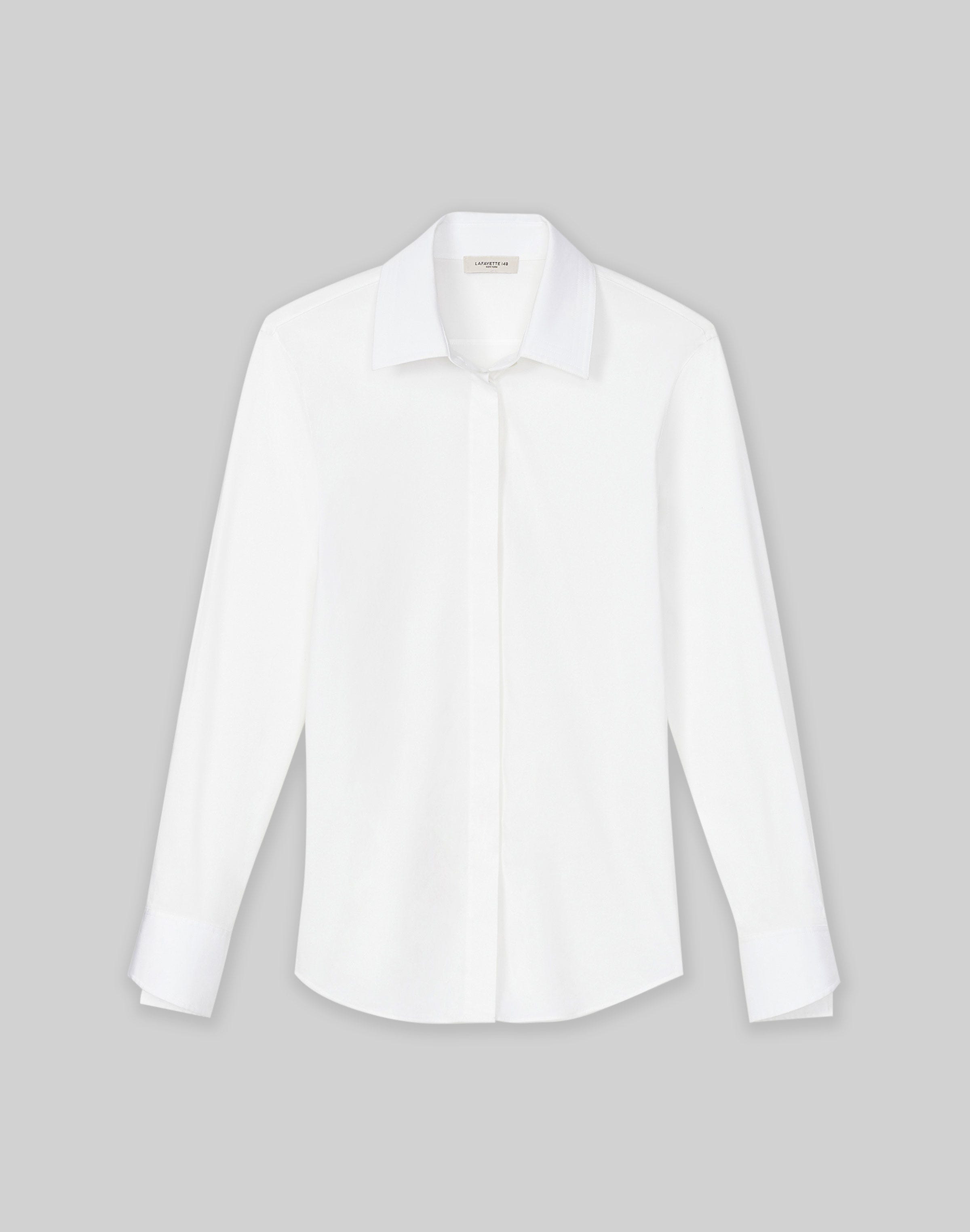 Petite Stretch Cotton Straight Shirt