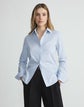 Petite Pinstripe Cotton Slim Shirt