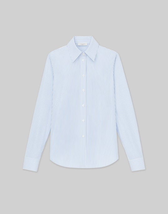 Petite Pinstripe Cotton Slim Shirt