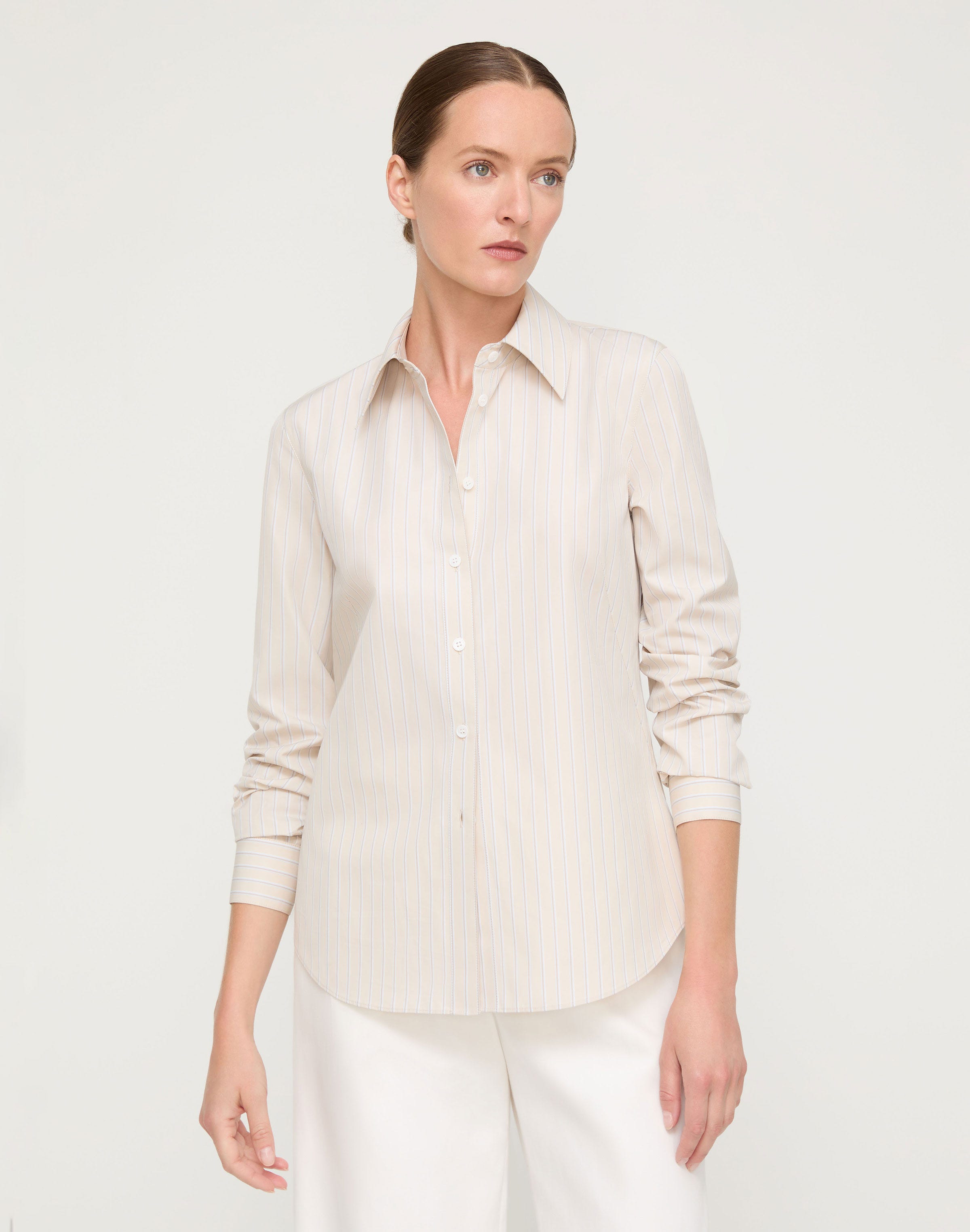 Aurora Stripe Cotton Slim Shirt
