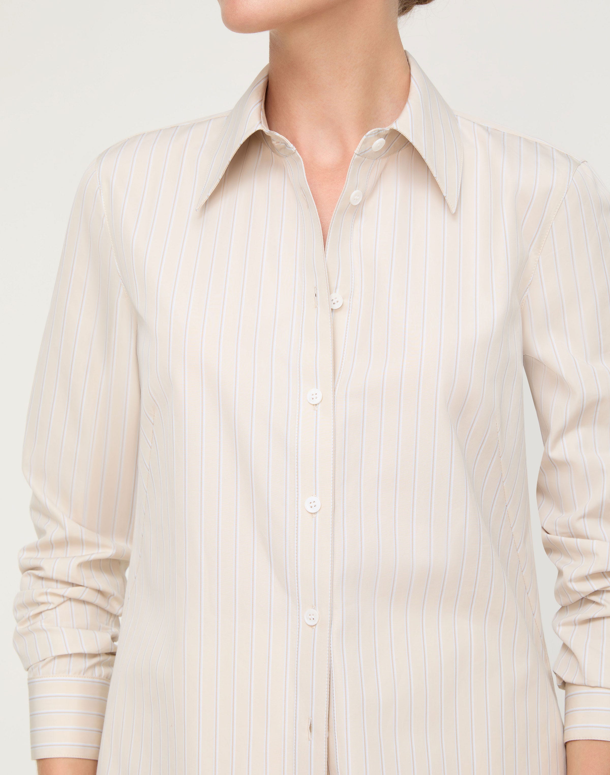 Aurora Stripe Cotton Slim Shirt