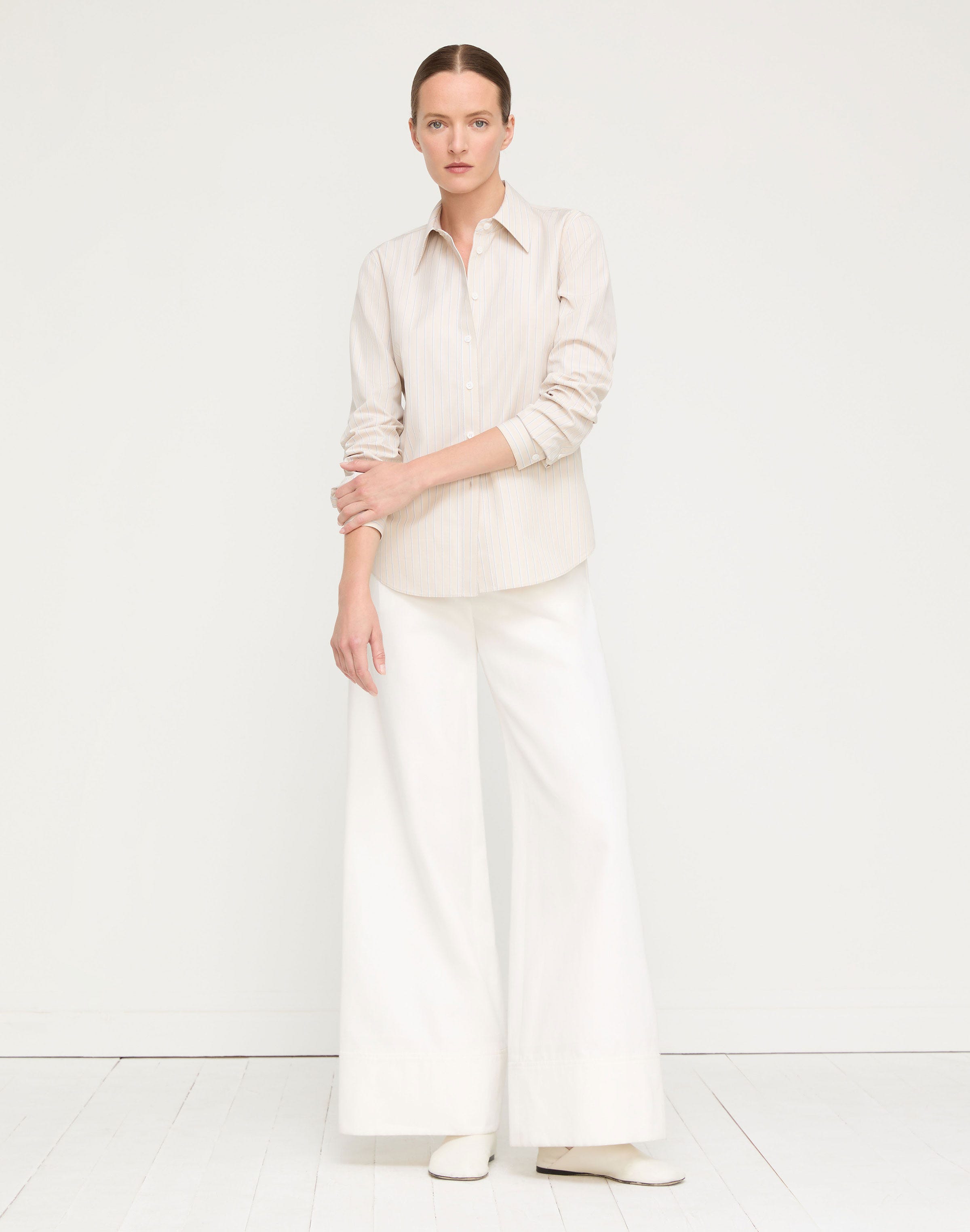 Aurora Stripe Cotton Slim Shirt