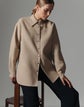 Two Tone Wool-Silk Reversible Shirt Jacket