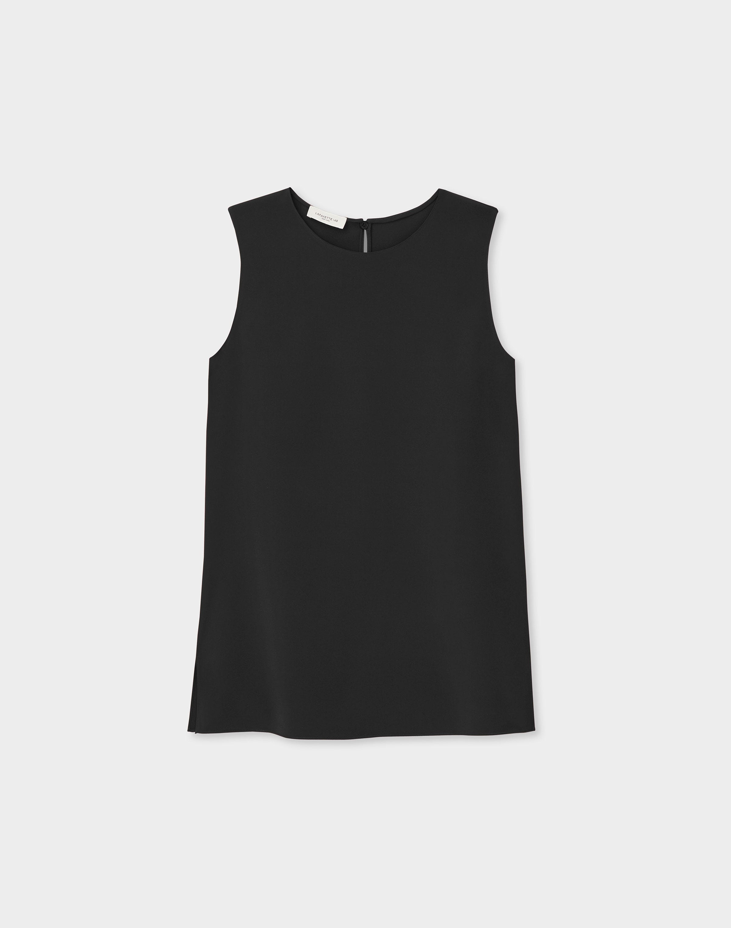 Plus-Size Silk Crepe De Chine Sleeveless Blouse