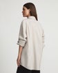 Petite Fine Stripe Silk Oversized Shirt