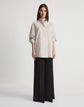 Petite Fine Stripe Silk Oversized Shirt