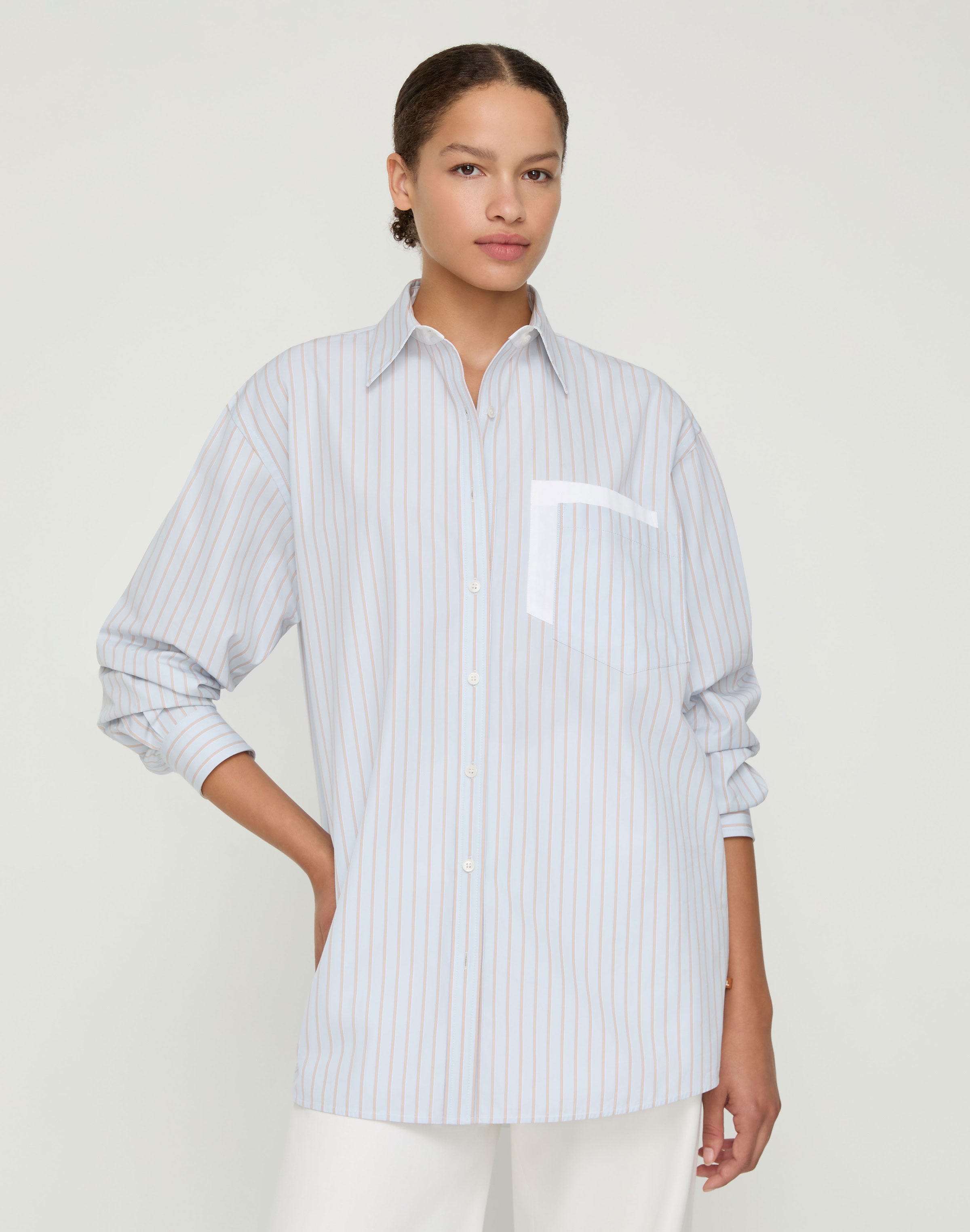 Aurora Stripe Cotton Oversized Shirt