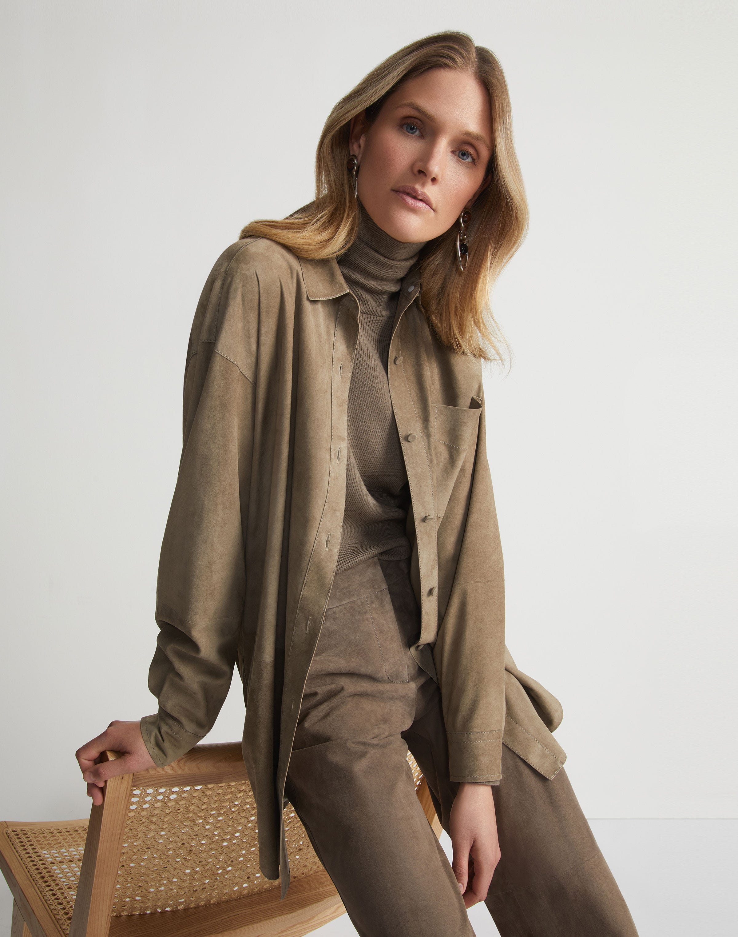 Paperfine Suede Oversized Shirt