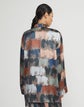 Painter's Palette Print Silk Charmeuse Oversized Shirt