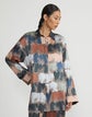 Painter's Palette Print Silk Charmeuse Oversized Shirt