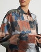 Painter's Palette Print Silk Charmeuse Oversized Shirt