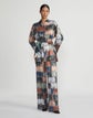 Painter's Palette Print Silk Charmeuse Oversized Shirt